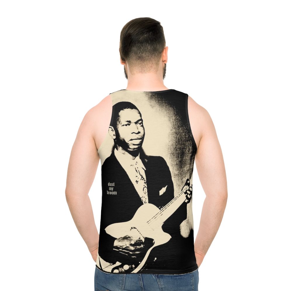 Dust My Broom Blues Guitar Unisex Tank Top - men back