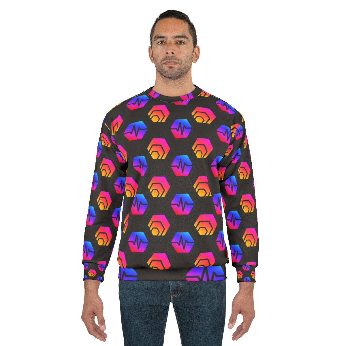 Cryptocurrency Sweatshirt with Hex and Pulsechain Logos - men