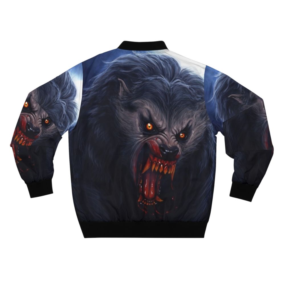 Beware the Moon... Bomber Jacket, featuring a classic American Werewolf in London horror movie design - Back