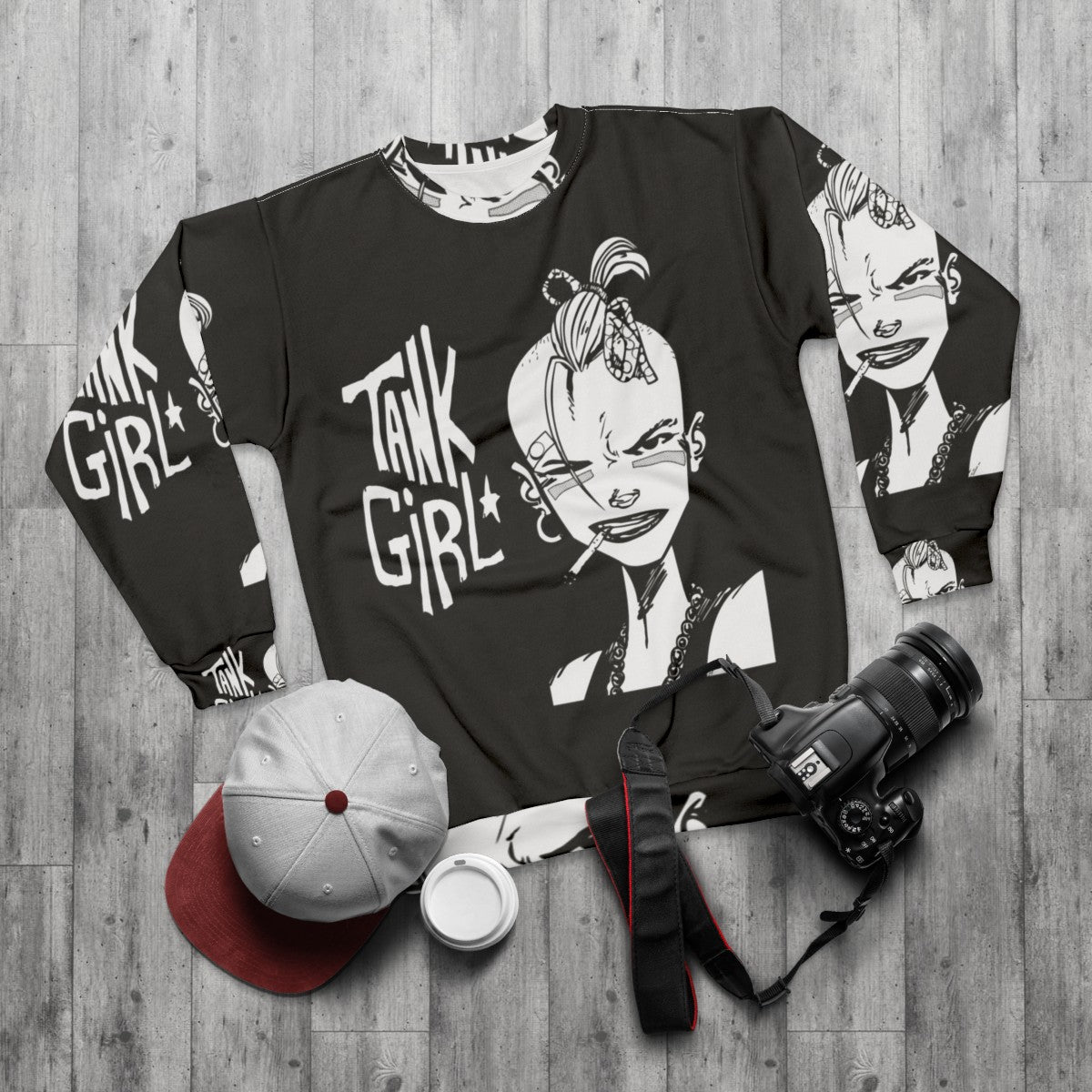 Punk Tank Girl Graphic Sweatshirt - flat lay