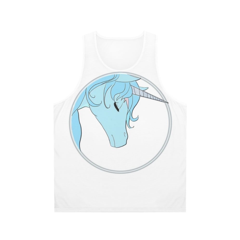 The Last Unicorn Unisex Tank Top featuring a beautiful unicorn