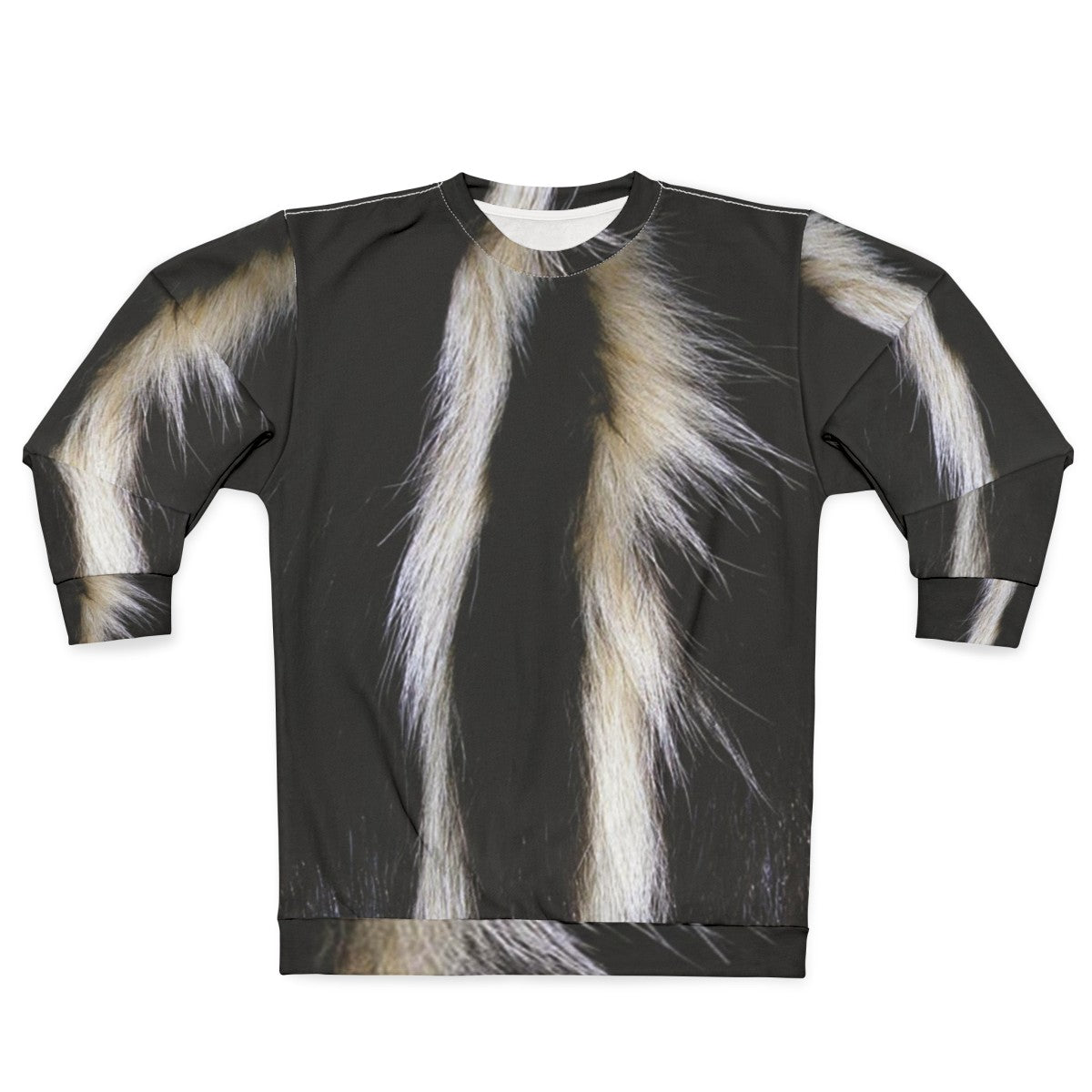 Skunk stripes sweatshirt with an animal-inspired design