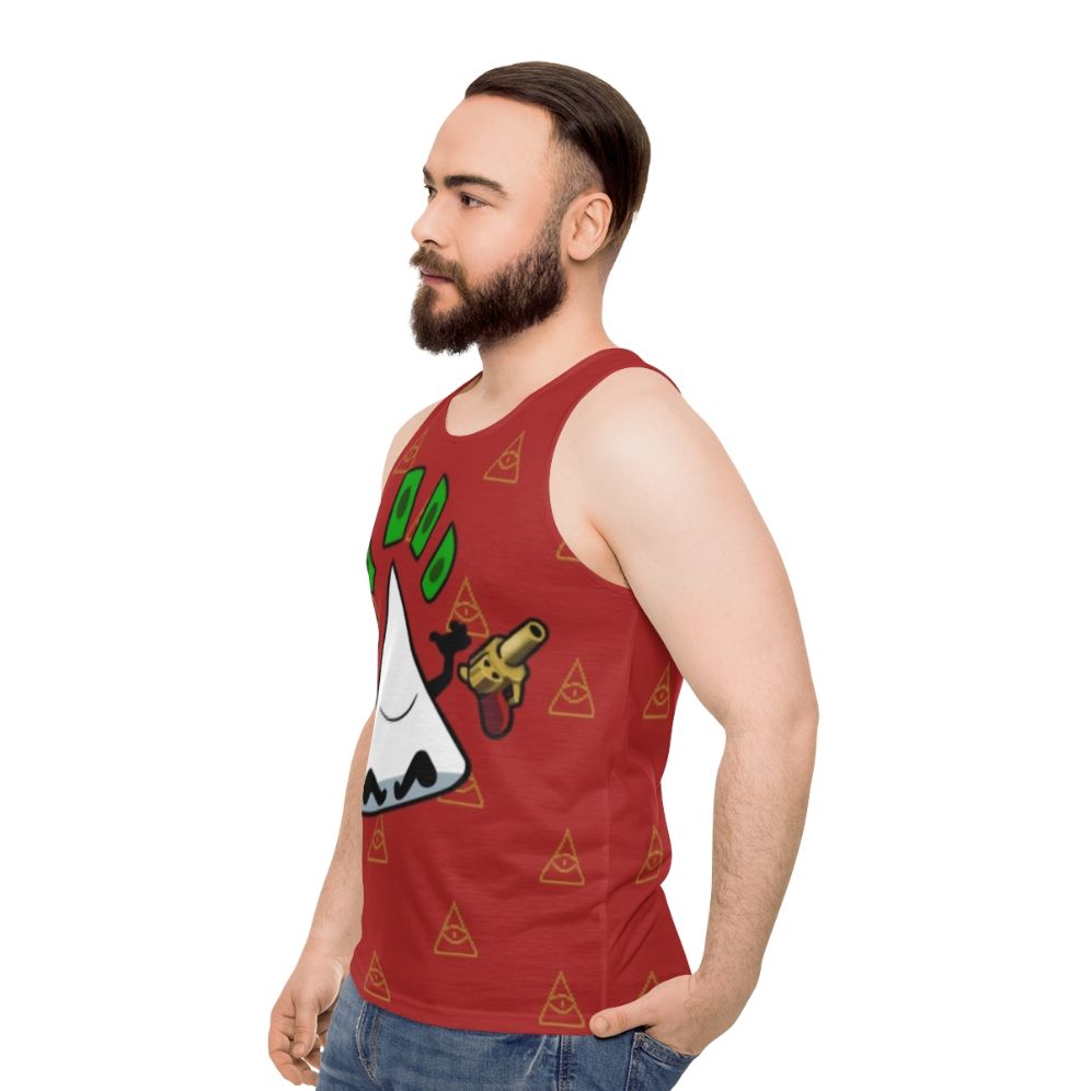 Unisex tank top with Nuclear Throne inspired Yung Venuz design - men side