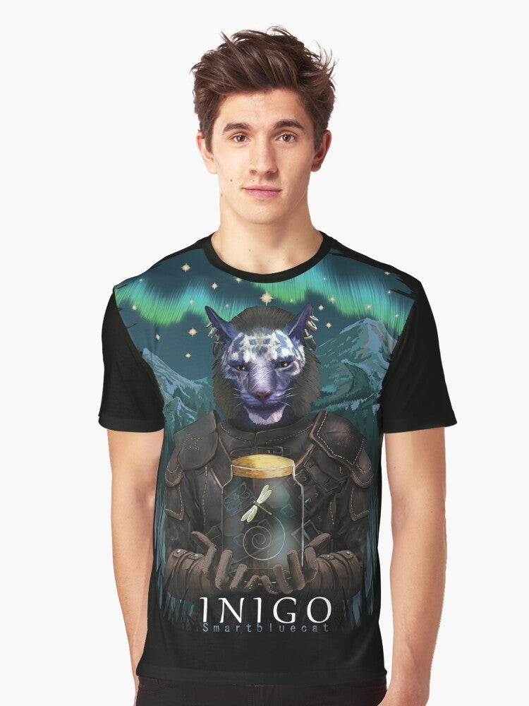 Inigo and Mr Dragonfly, a Skyrim-inspired graphic t-shirt featuring the popular mod characters - Men