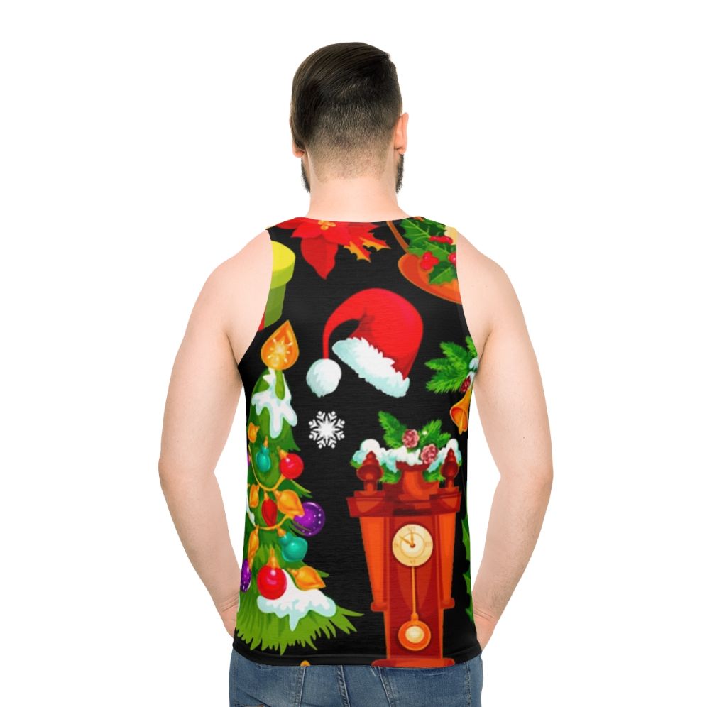 Christmas pattern unisex tank top - men back