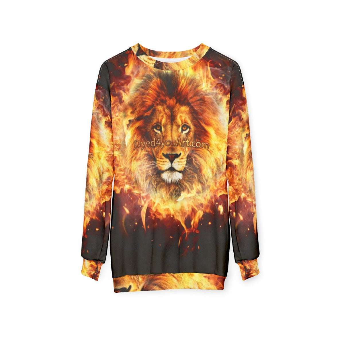 Fiery Lion of Judah Christian Sweatshirt - hanging