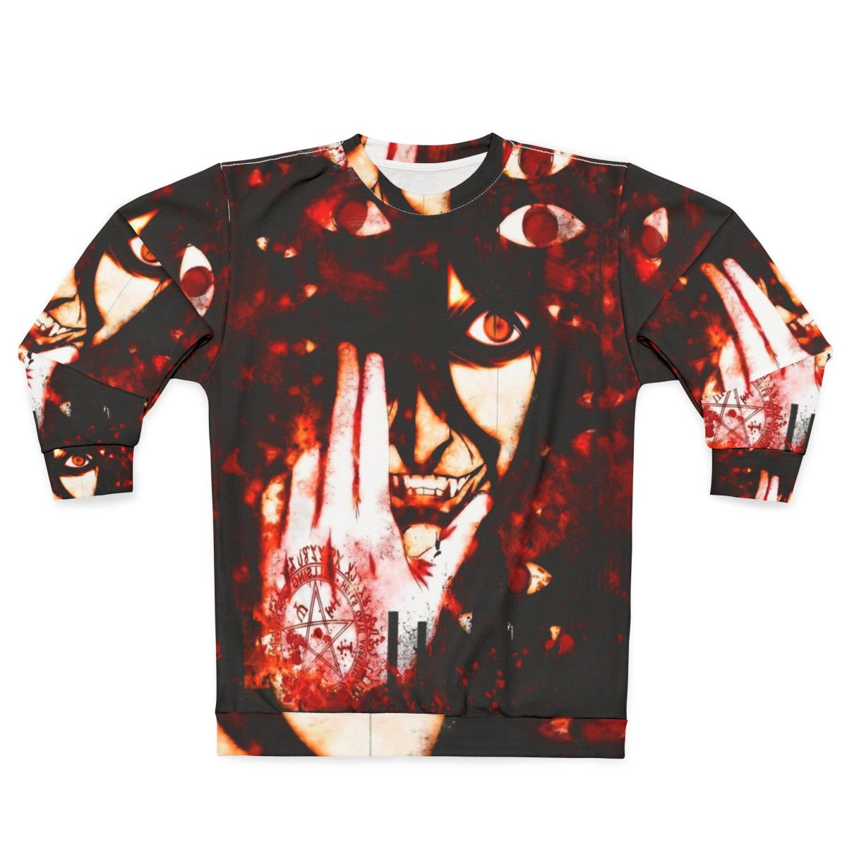 Hellsing anime-inspired sweatshirt with dark, gothic design