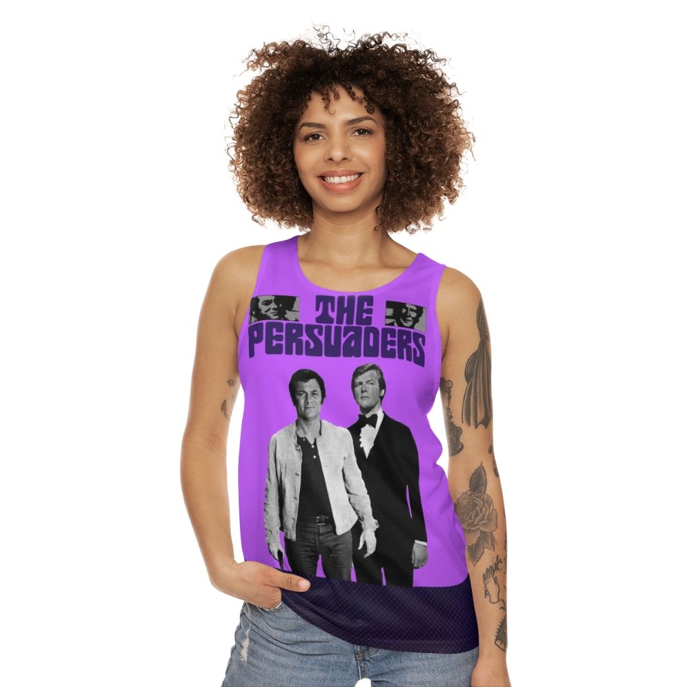 Persuasive unisex tank top with The Persuaders 2 graphic - women