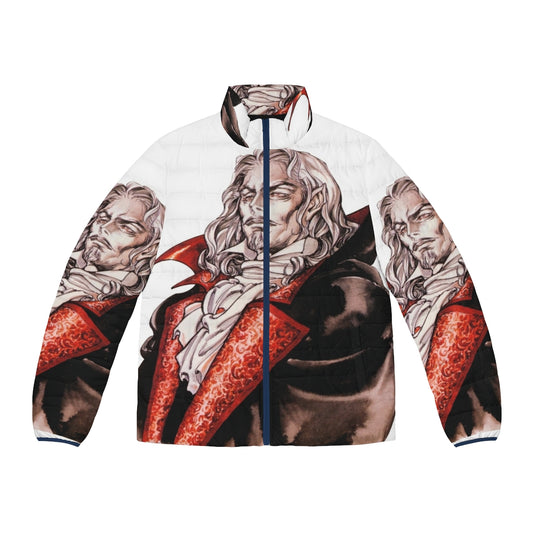 Dracula Parrot Puffer Jacket with Moon