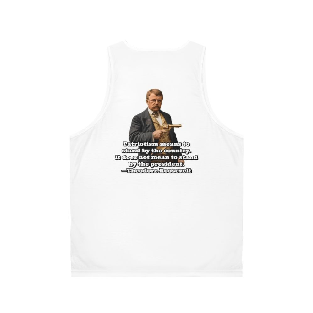 Vintage Patriotic Theodore Roosevelt Unisex Tank Top - Back