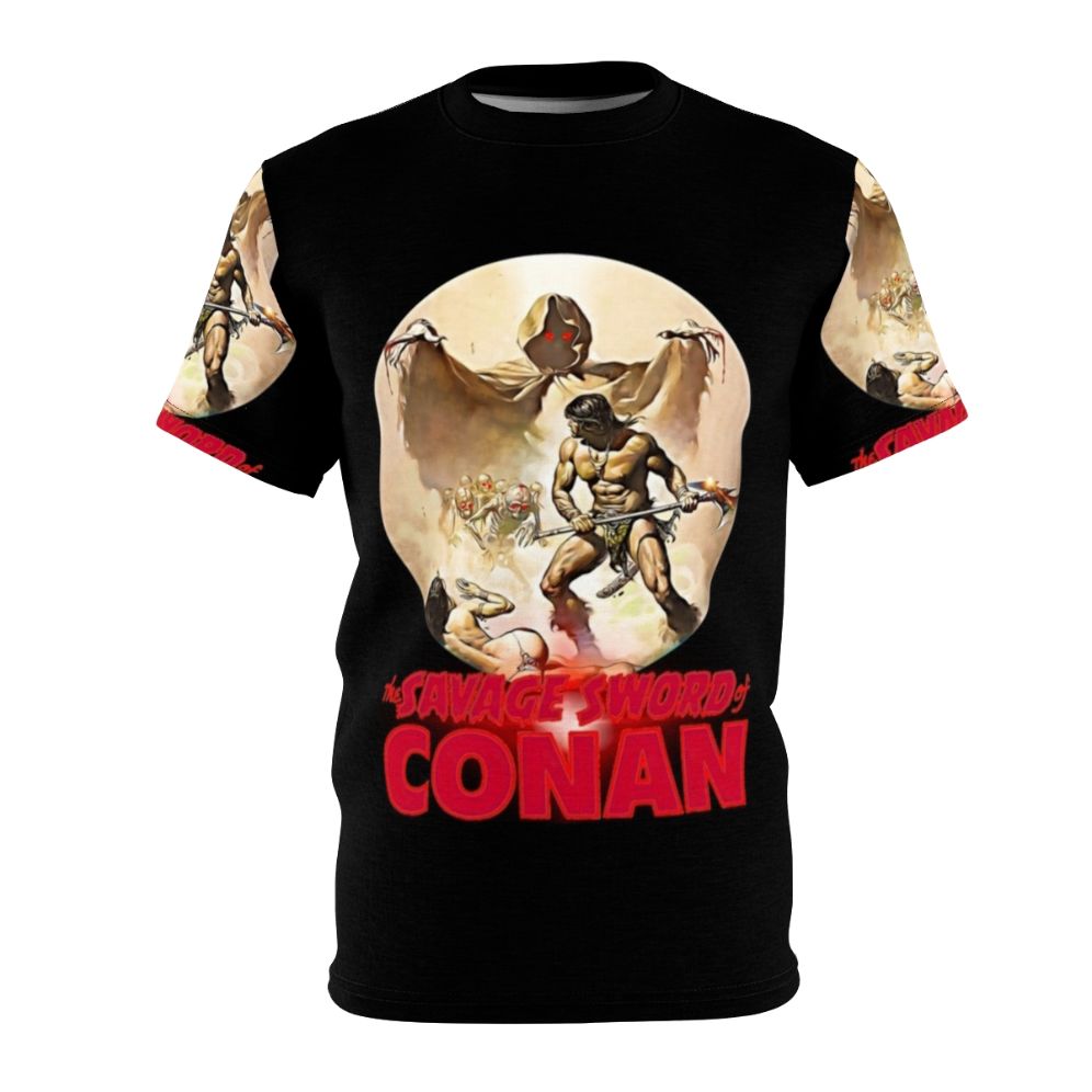 Conan-Inspired Fantasy Art T-Shirt featuring a sword and sorcery design