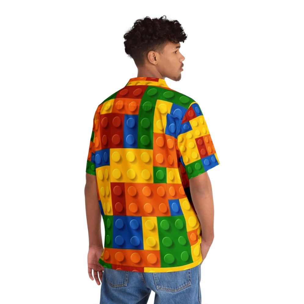 Lego-inspired building blocks Hawaiian shirt - People Back