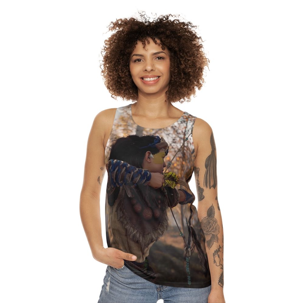 Horizon Zero Dawn Aloy Bow and Arrow Unisex Tank Top - women