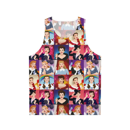 Judy Garland unisex tank top with rainbow colors