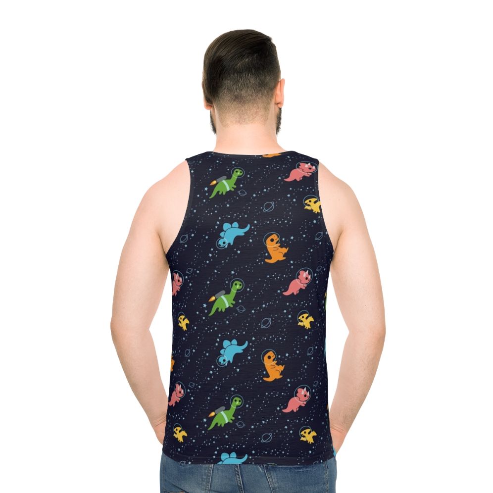 Dinosaurs in space graphic unisex tank top - men back