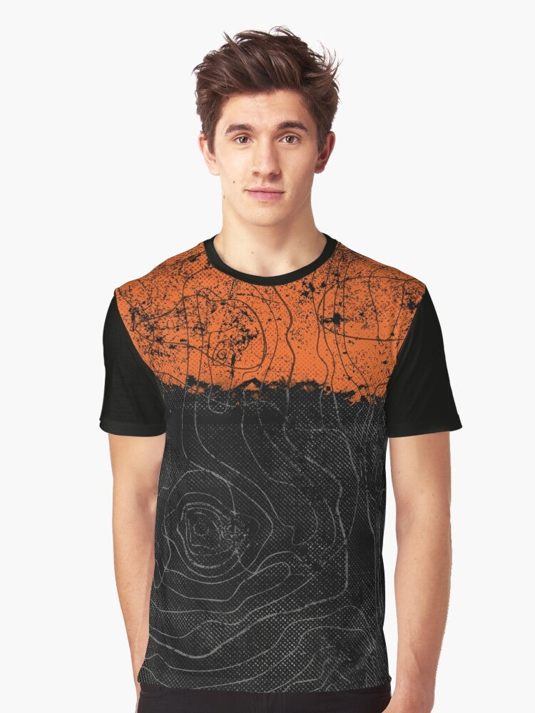 Topography map graphic t-shirt design - Men