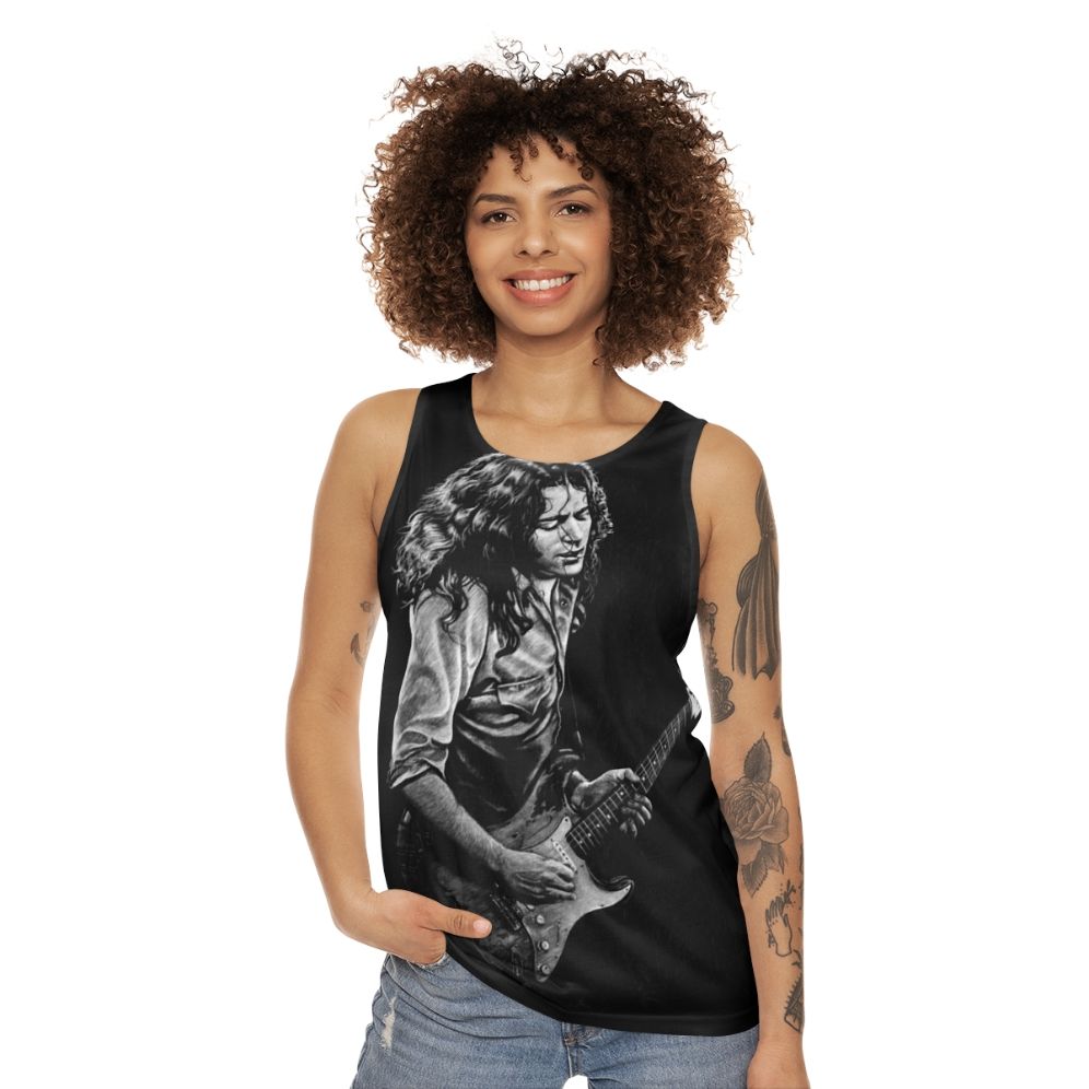 Rory Gallagher drawing unisex tank top - women