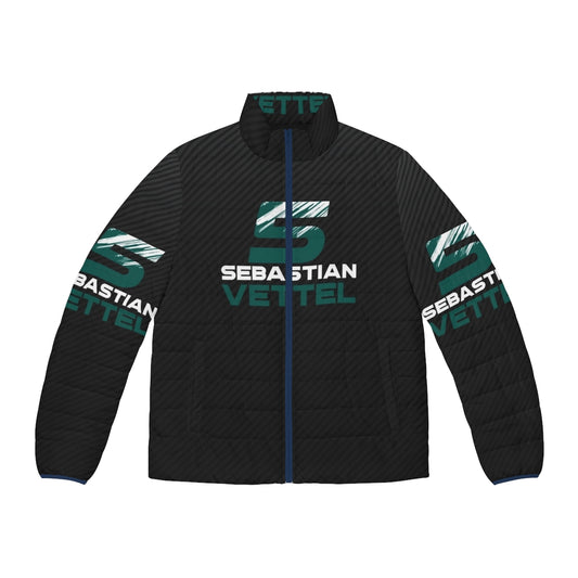 Sebastian Vettel 5 2021 Dark Carbon Fiber Puffer Jacket