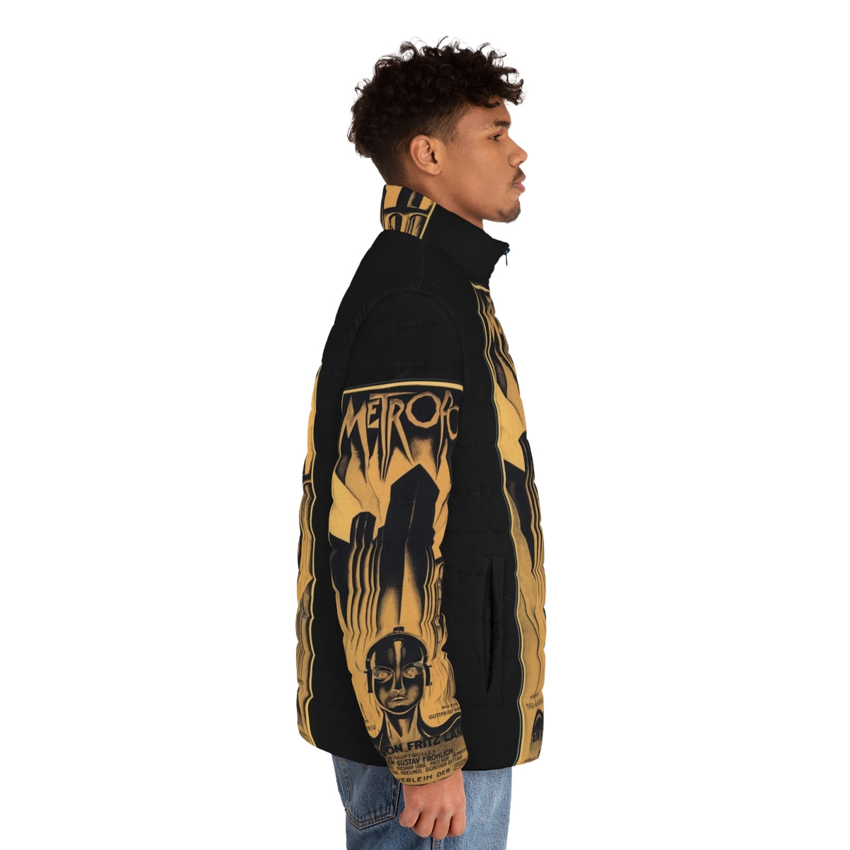 Metropolis Fritz Lang Inspired Puffer Jacket - men side right