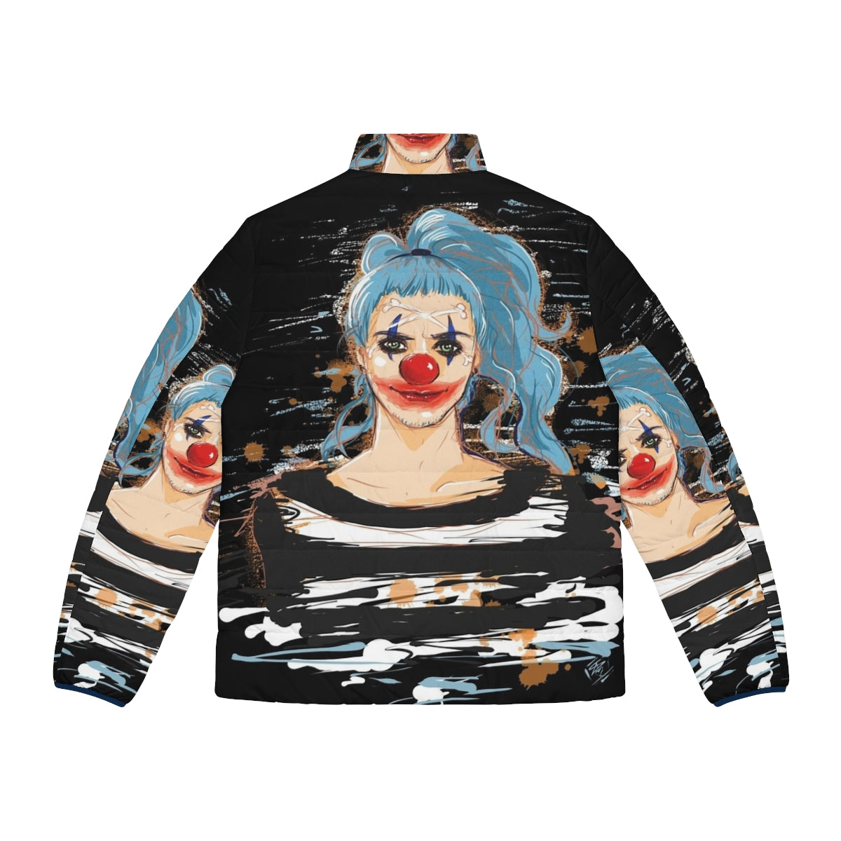 Impel Down Puffer Jacket featuring Buggy the Clown from One Piece anime - Back