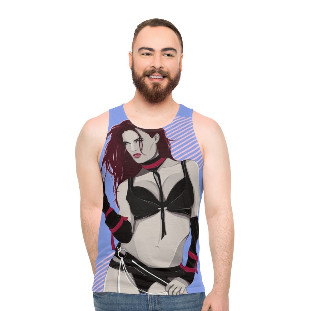 Fiery Diva Unisex Tank Top featuring pop art design for female wrestlers - men