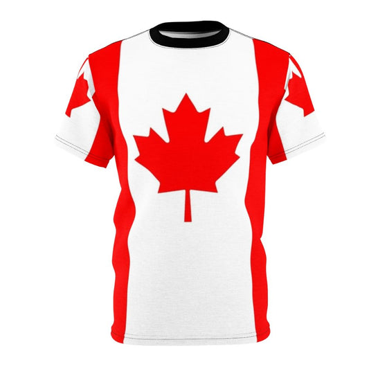 Stylish t-shirt featuring the Canadian flag graphic design