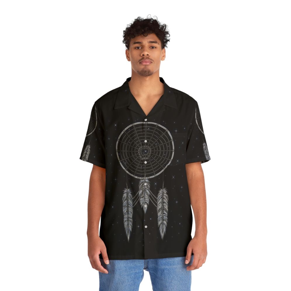 Star Trek inspired Hawaiian shirt with dreamcatcher and feather design - People Front