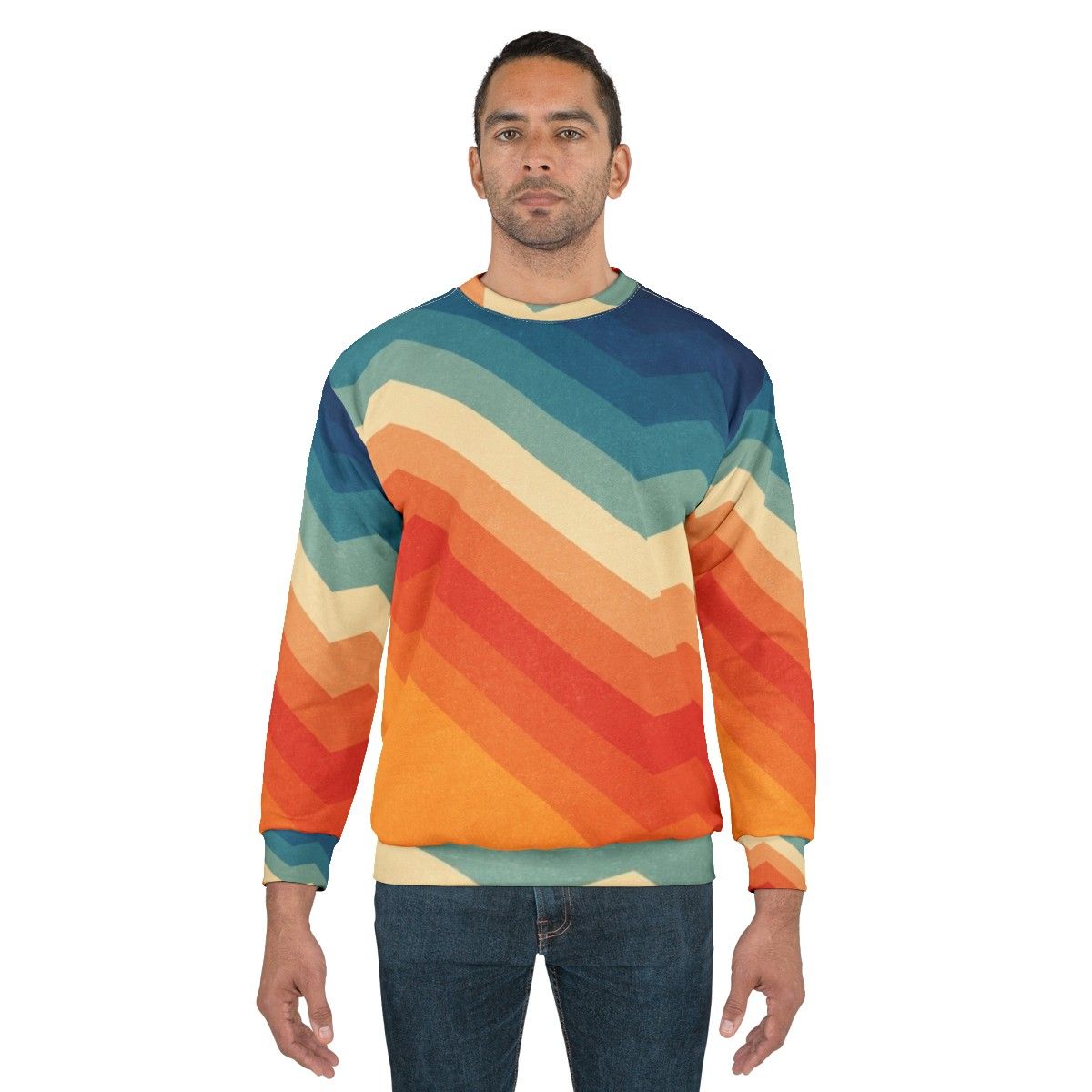 Barricade Sweatshirt with Vibrant Abstract Geometric Design - men