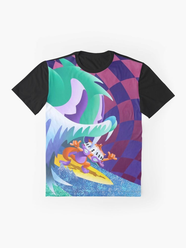 MGMT "Congratulations" graphic t-shirt design featuring the album cover art - Flat lay