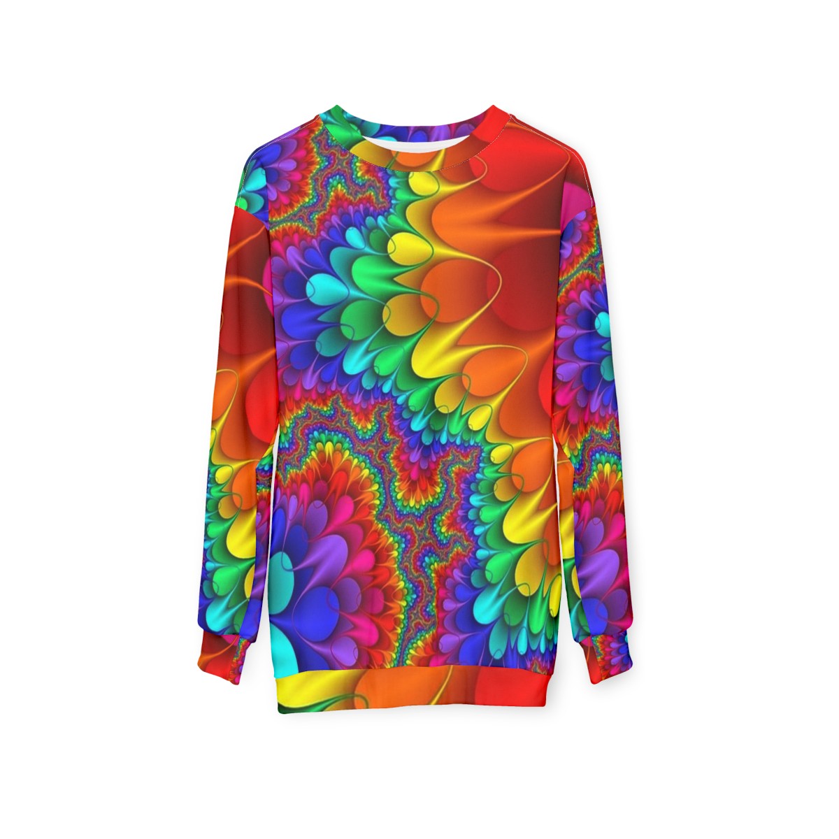 Psychedelic tie-dye rainbow sweatshirt - hanging