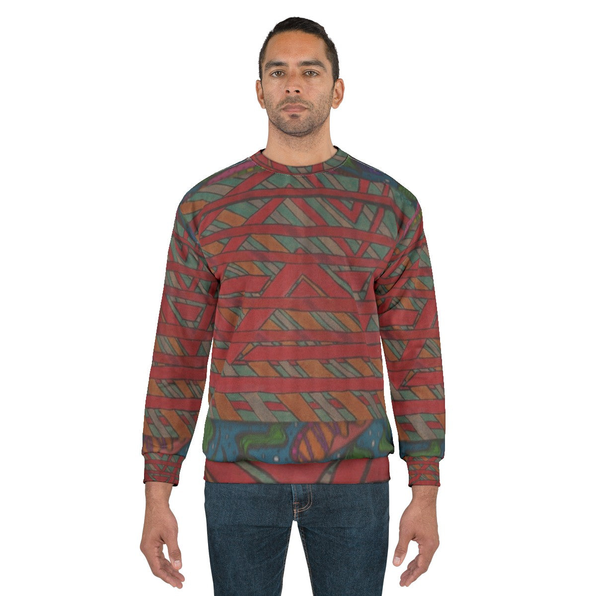 Not Smooth Jazz' graphic sweatshirt with abstract, experimental design - men