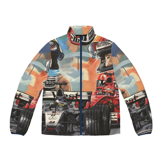 Formula 1 Puffer Jacket featuring Michael Schumacher and Mika Hakkinen