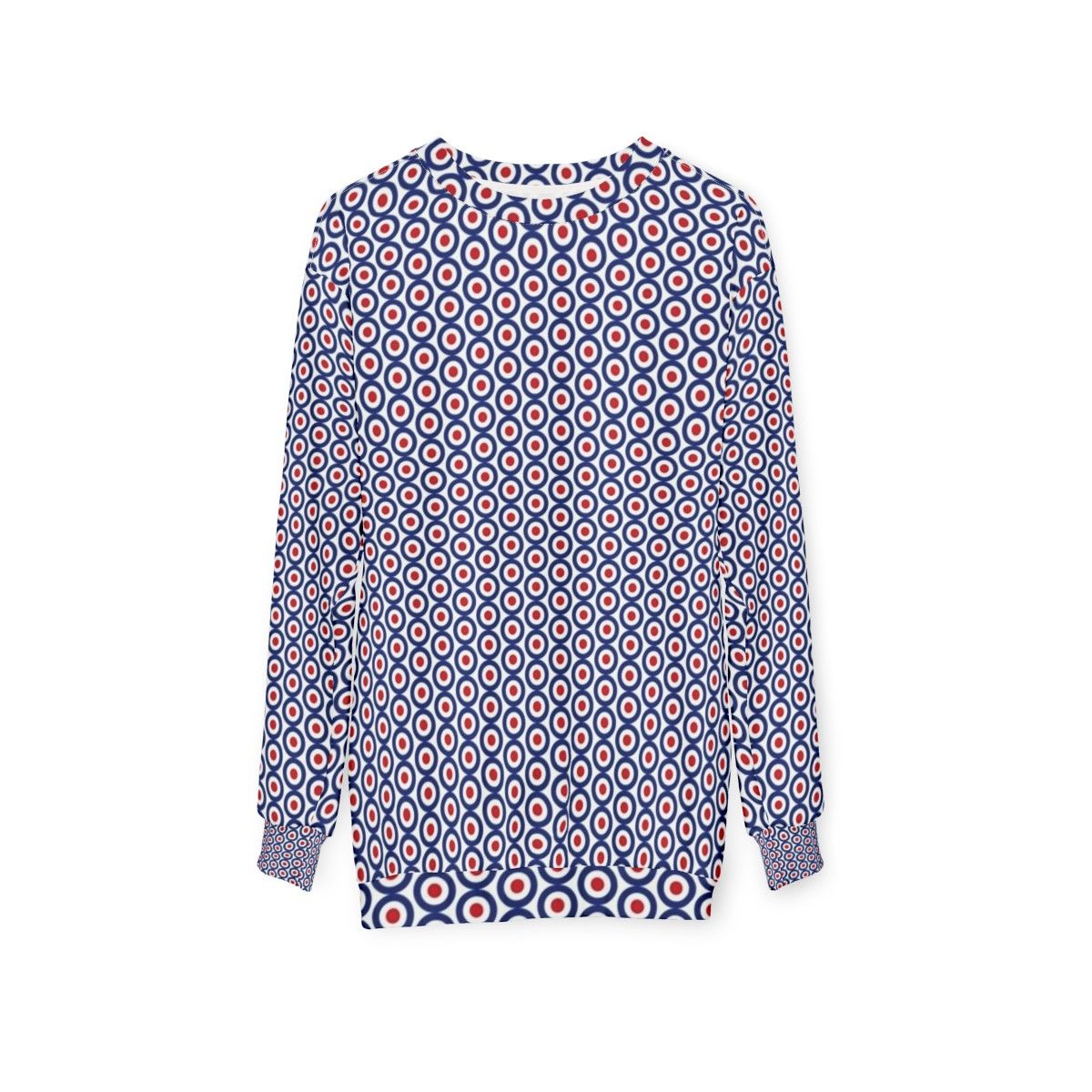 Mod Target Sweatshirt - 1960s Inspired Fashion - hanging