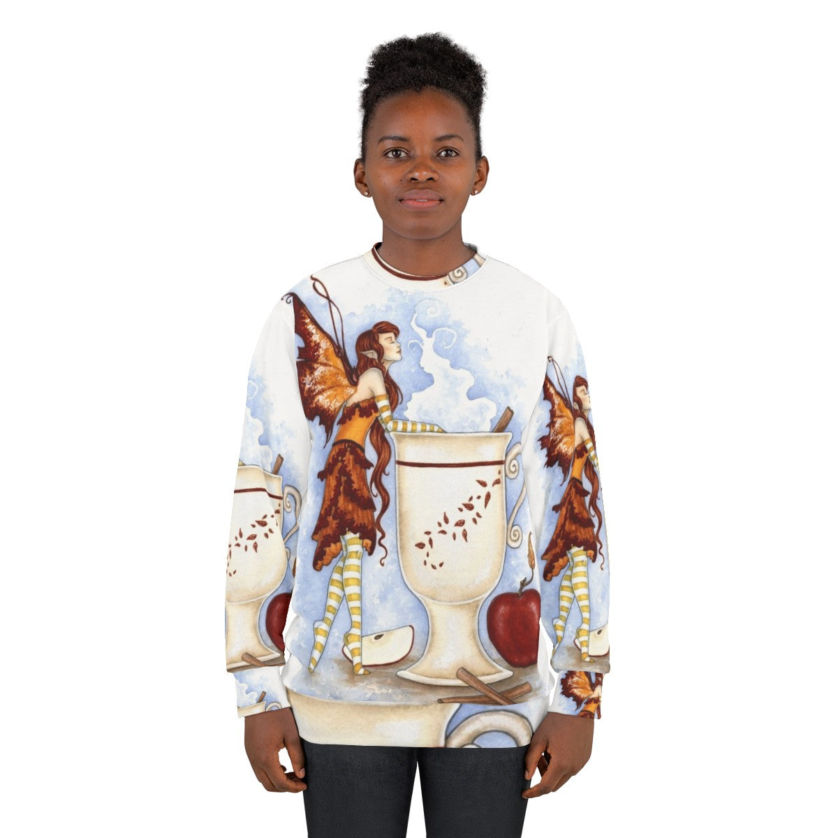 Cider Faery Sweatshirt featuring a fairy design - women