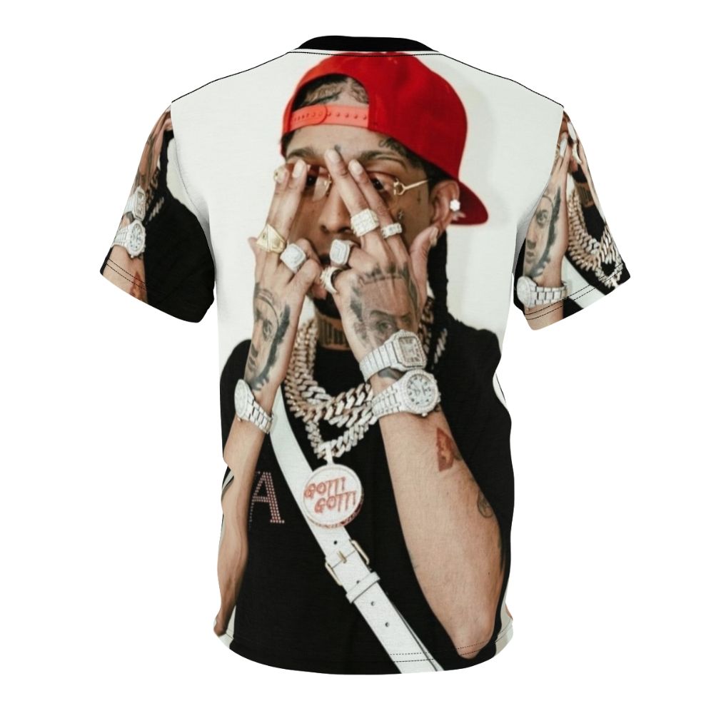 Rochyrd Inspired All Over Print T-Shirt featuring urban and dominican rap-inspired graphics - Back