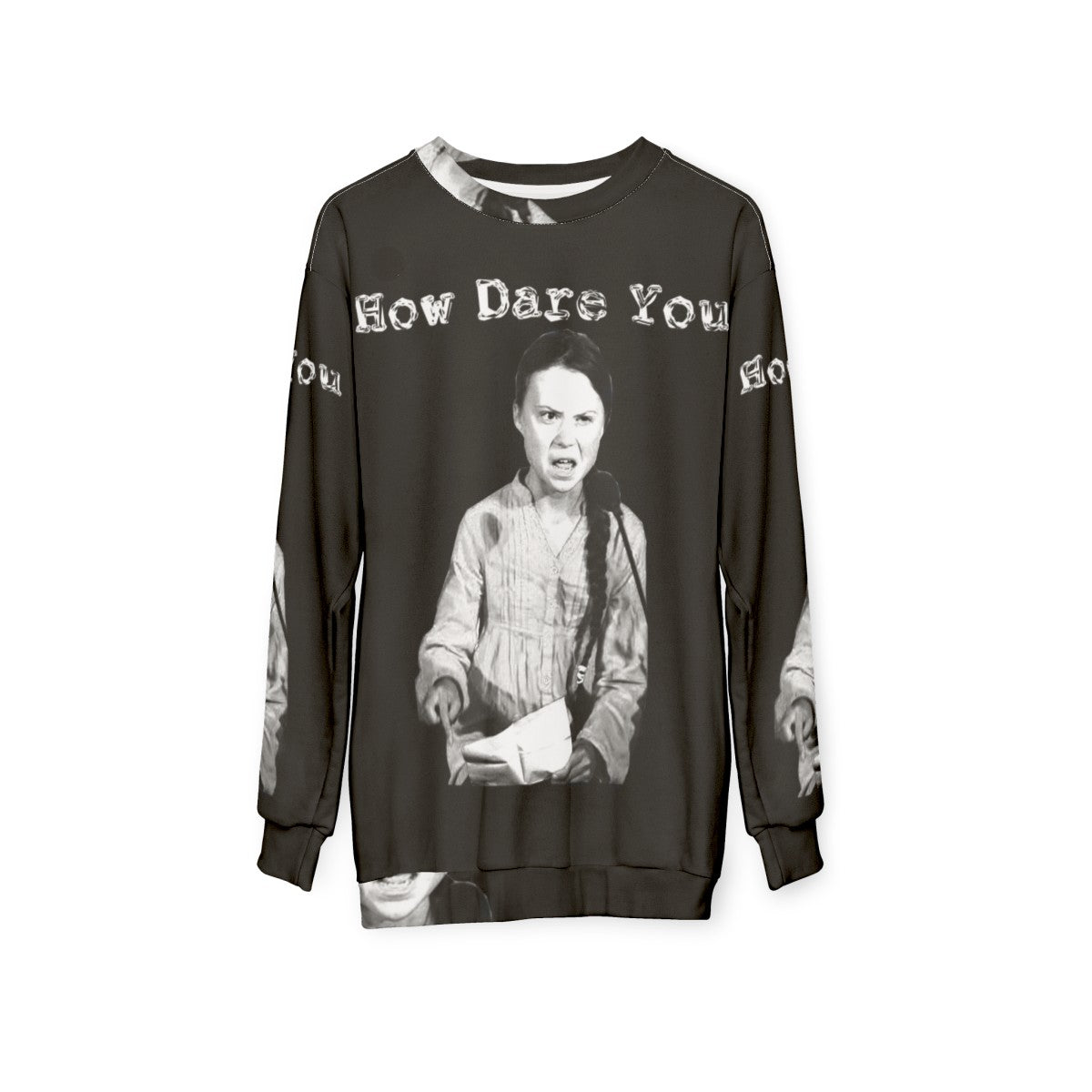 Greta Thunberg "How Dare You" Climate Change Awareness Sweatshirt - hanging