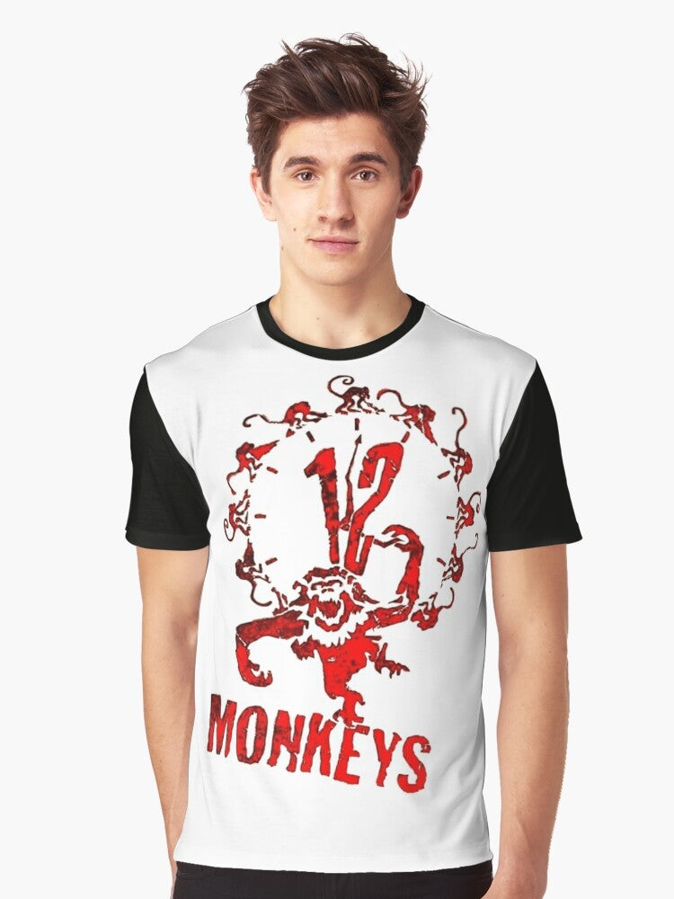 Dystopian 12 Monkeys Graphic T-Shirt with Brad Pitt - Men