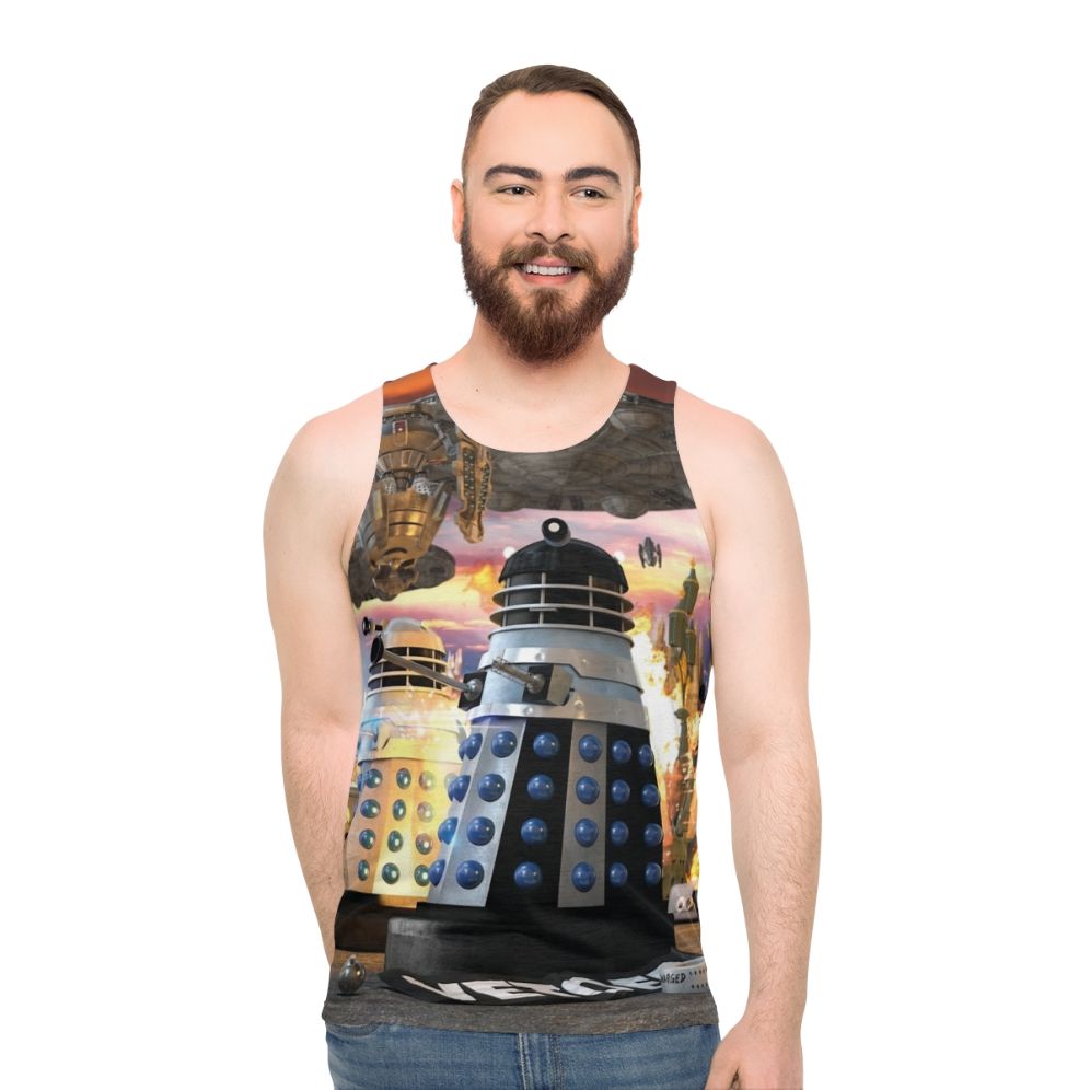 Unisex Stripey 'Earth Invasion' Tank Top - men