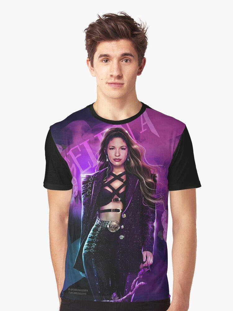 Purple graphic t-shirt with stylish design - Men