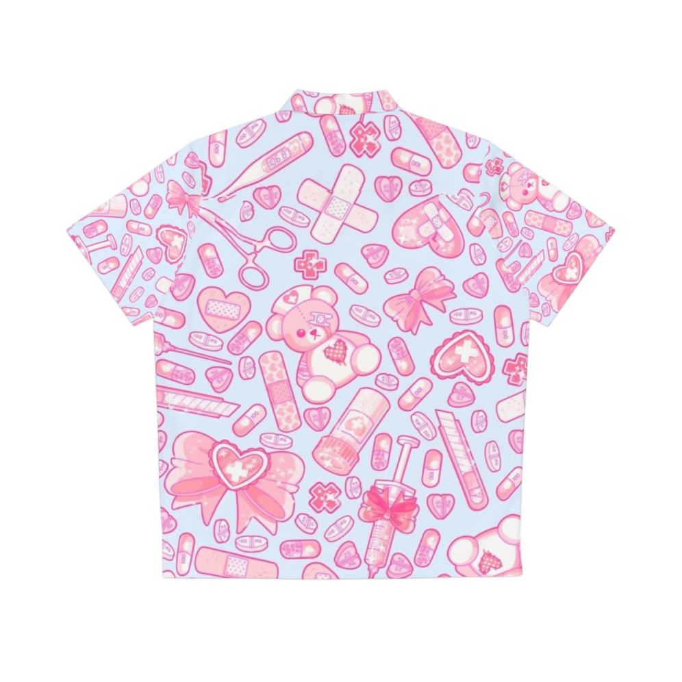 Sickly Sweet Pastel Goth Hawaiian Shirt with Medical Horror and Yume Kawaii Vibe - Back