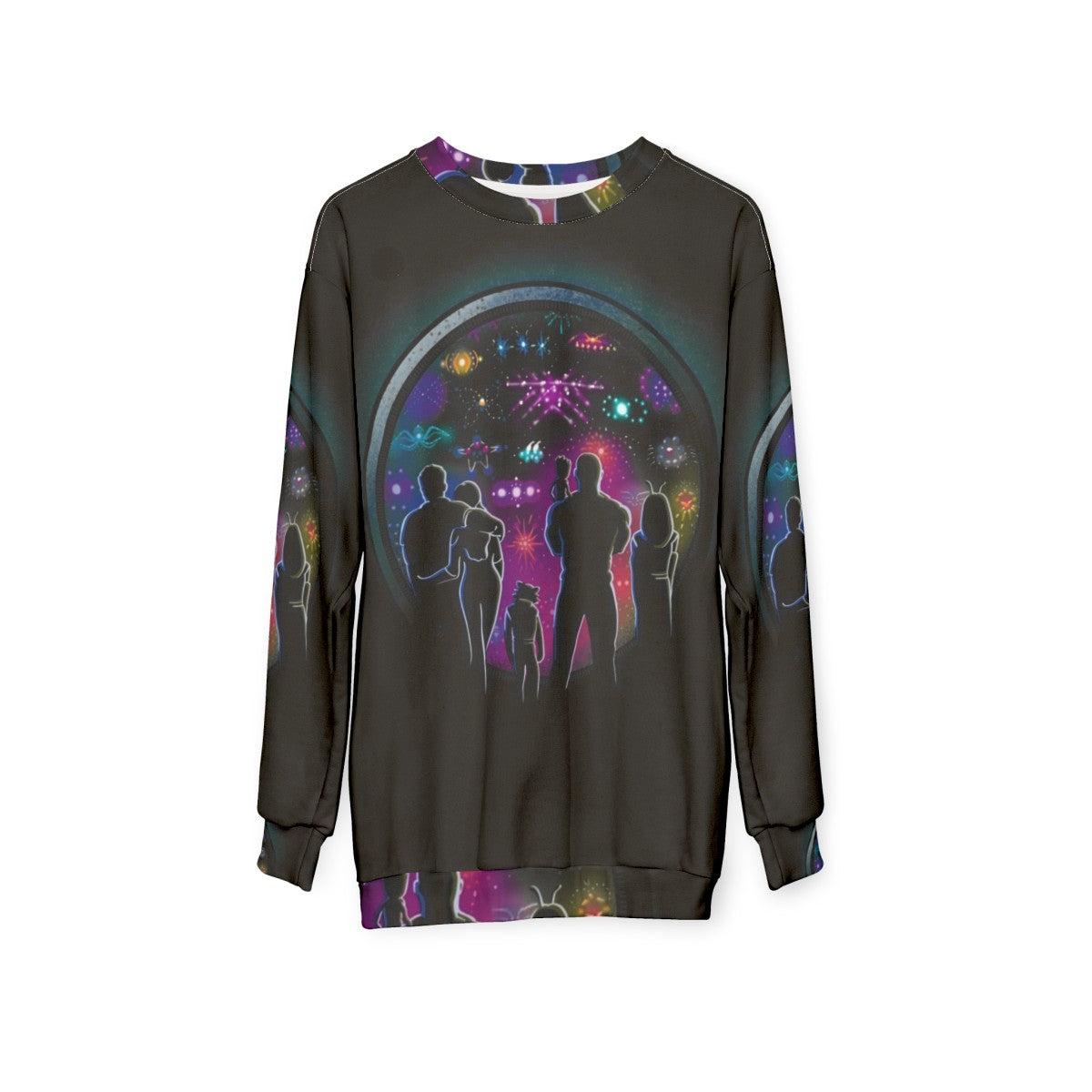 Ravagers Funeral Sweatshirt with Yondu and Guardians of the Galaxy Characters - hanging