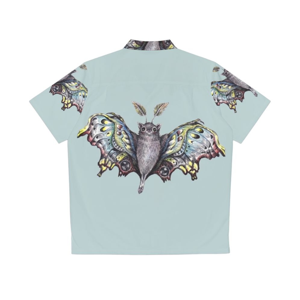 Butterbat Hawaiian shirt with fantasy creature inspired floral print - Back