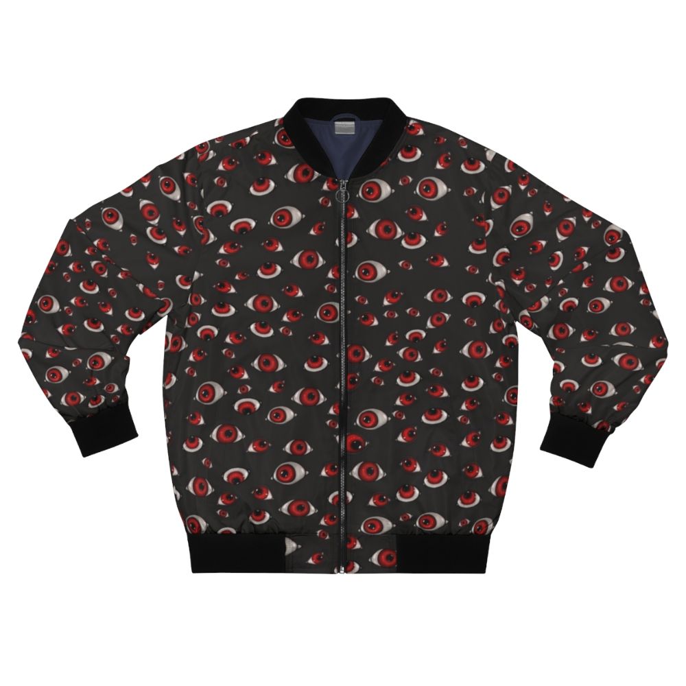 Hellsing Eyes Bomber Jacket with a dark, creepy anime-inspired pattern