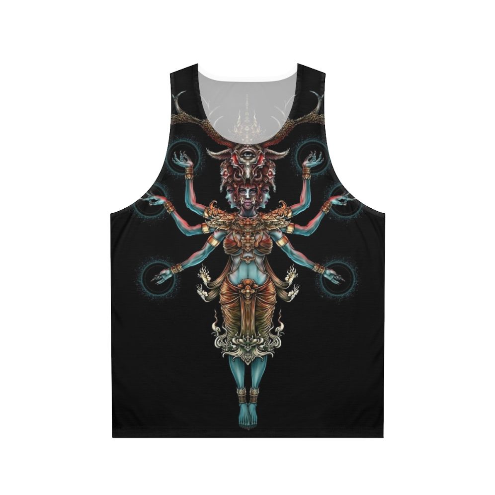 Unisex tank top with mystical yak art design