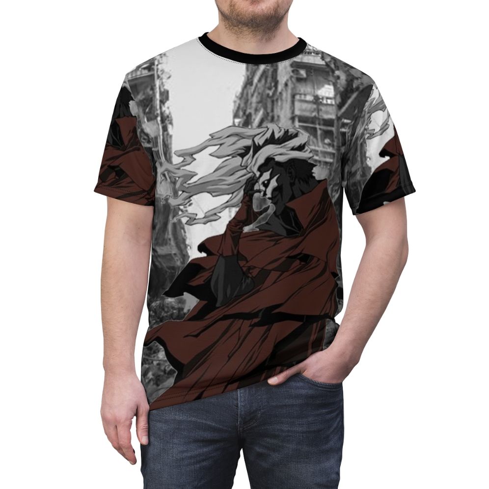 Ergo Proxy inspired anime-style all-over-print t-shirt - men front