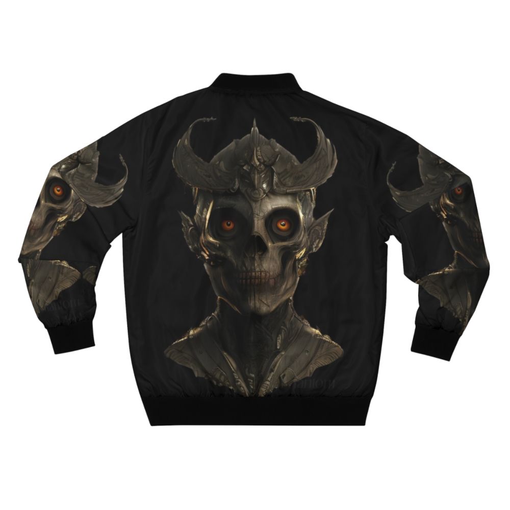 Bomber jacket featuring a skull warrior of the undead army design - Back