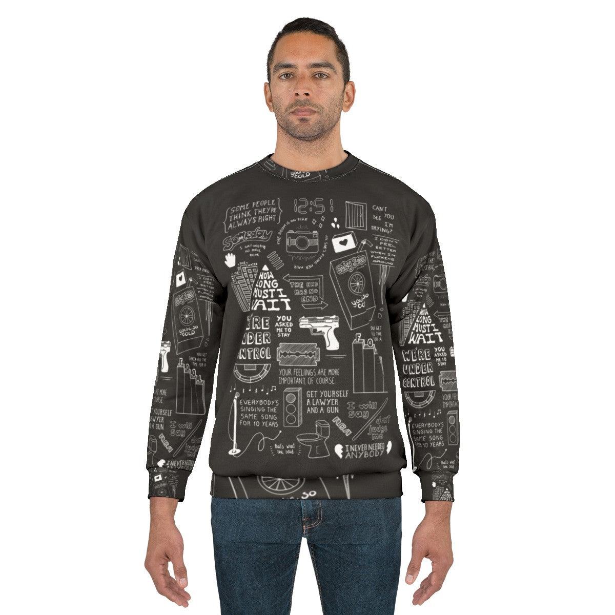 The Strokes Collage Black and White Sweatshirt - men