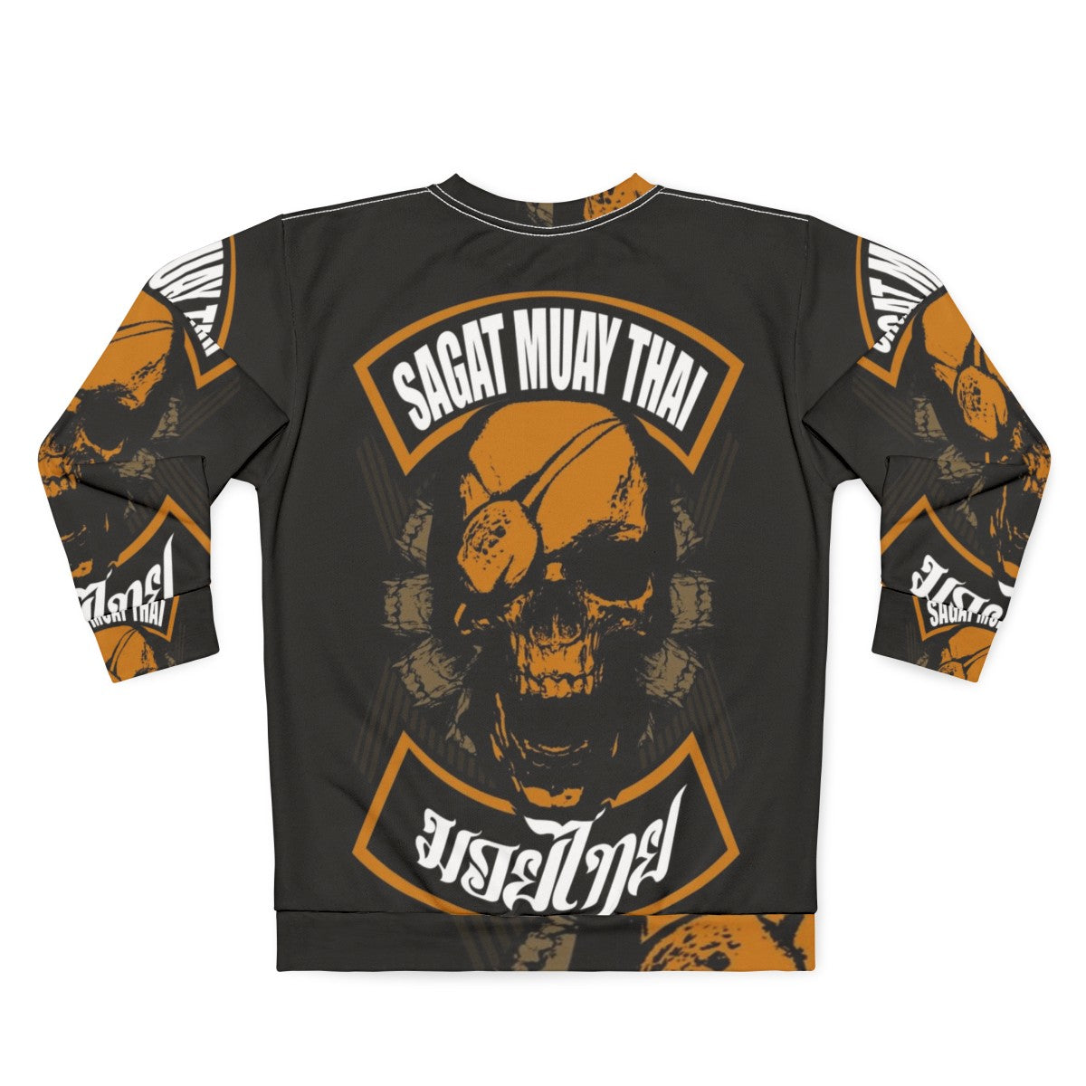 Monkon Muay Thai Fighter Thailand Martial Arts Sweatshirt - Back