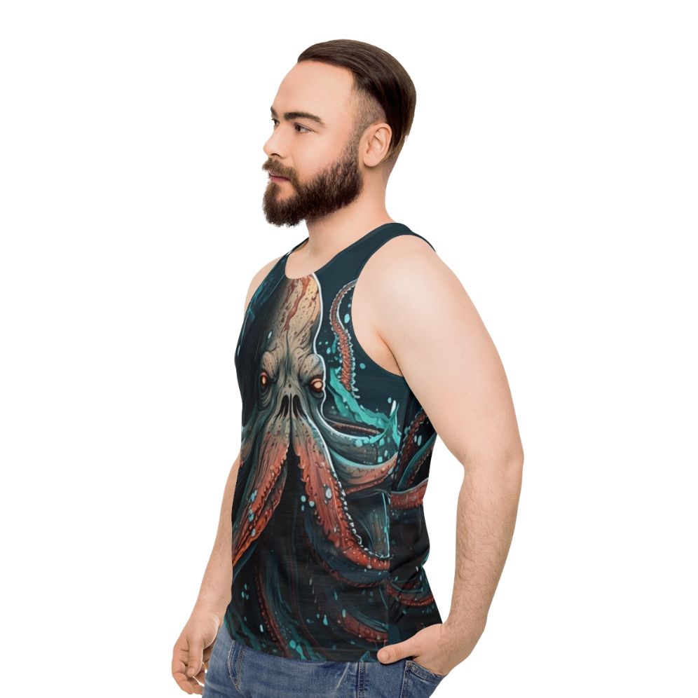 Unisex tank top featuring enchanted aquatic beasts - men side