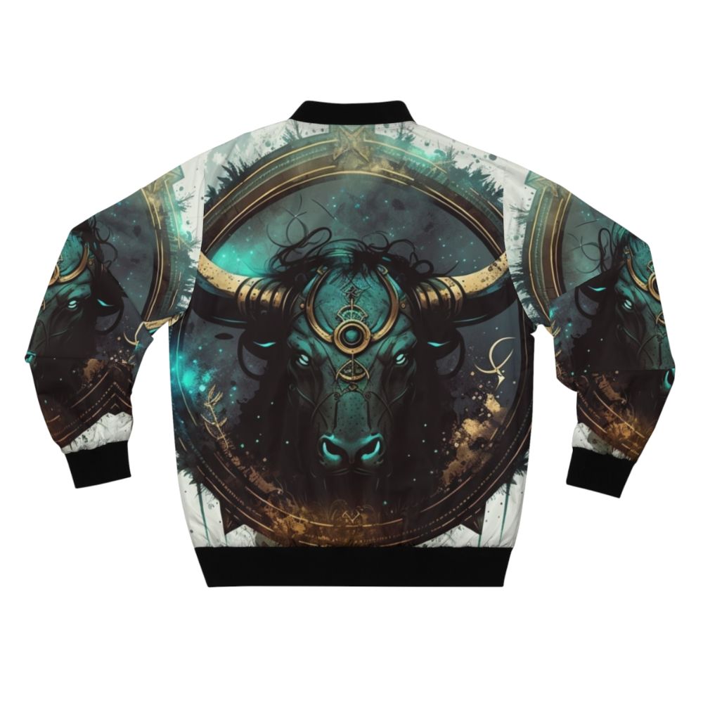 Steampunk Taurus astrology design bomber jacket - Back